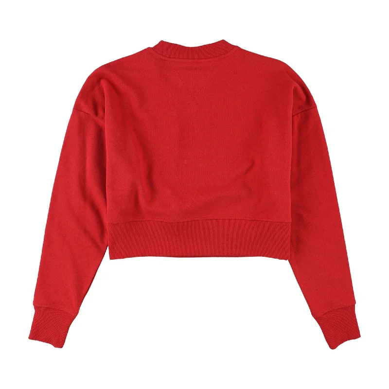 Tommy Hilfiger Womens NY Giants Cropped Sweatshirt, Red, Small