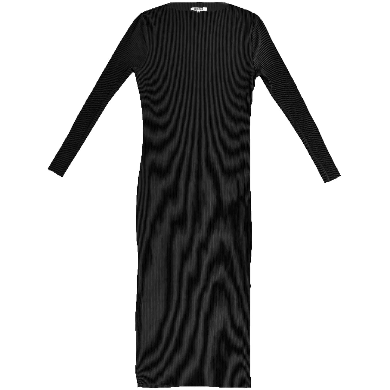 Black Pleated Mesh Dress