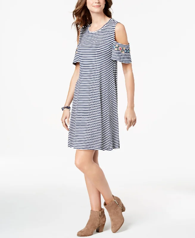 Style & Co Printed Cold Shoulder Dress