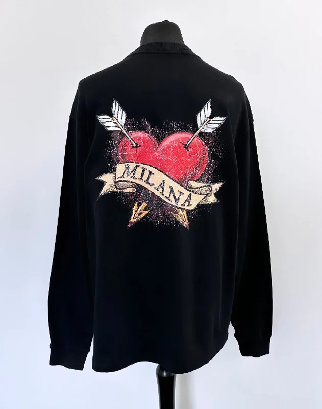 Black Heart Script Heavyweight Long-Sleeve T-shirt.