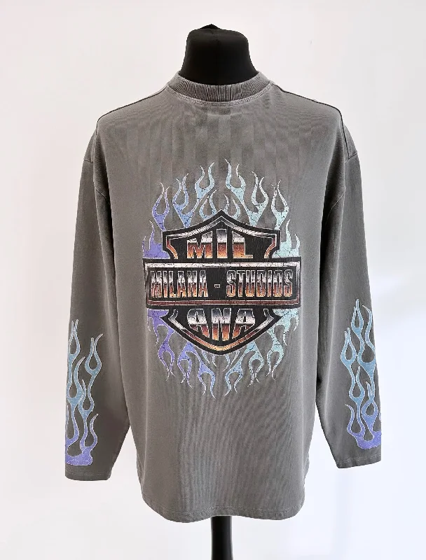 Charcoal Harley Heavyweight Long-sleeve T-shirt.