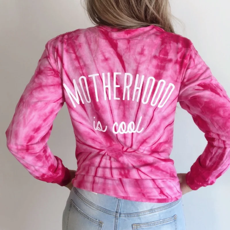 Motherhood is Cool • Pink Longsleeve Tie-Dye