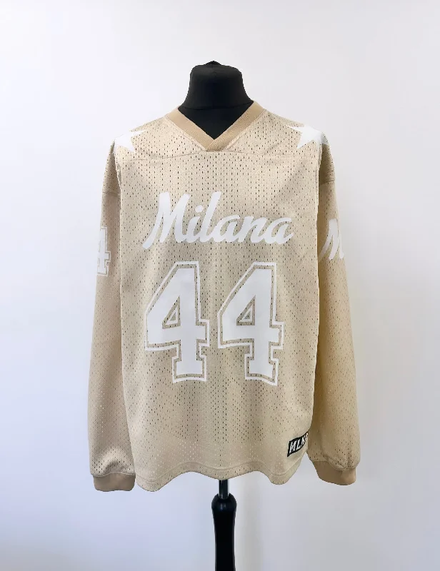 Taupe Mesh Heavyweight Long Sleeve Jersey.