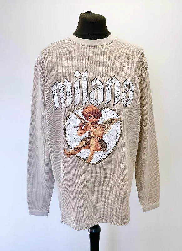 Washed Taupe Waffle Heavyweight Cherub Long Sleeve.