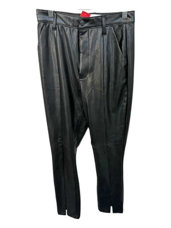 Abercrombie & Fitch Size 28 Black Vegan Leather High Waist Straight Leg Pants