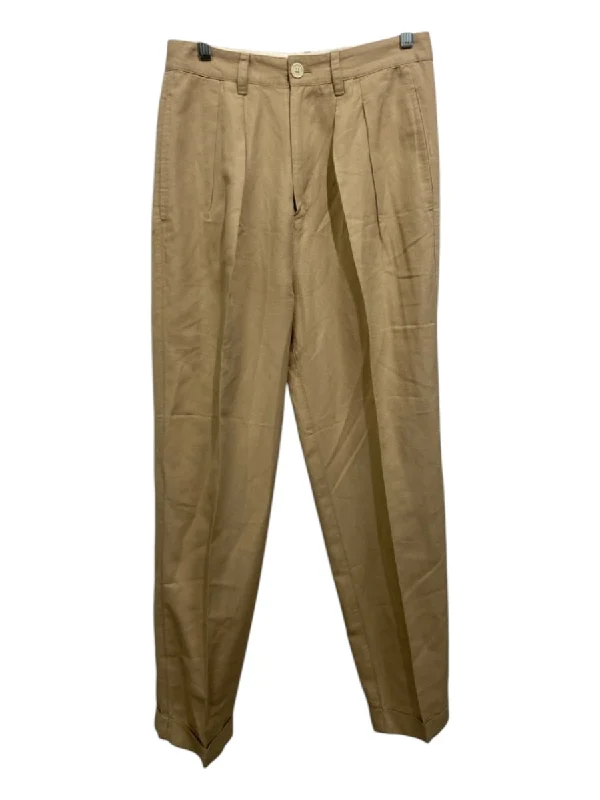 Alex Mill Size 4 Tan Brown Linen Blend High Rise Trouser Straight Pants