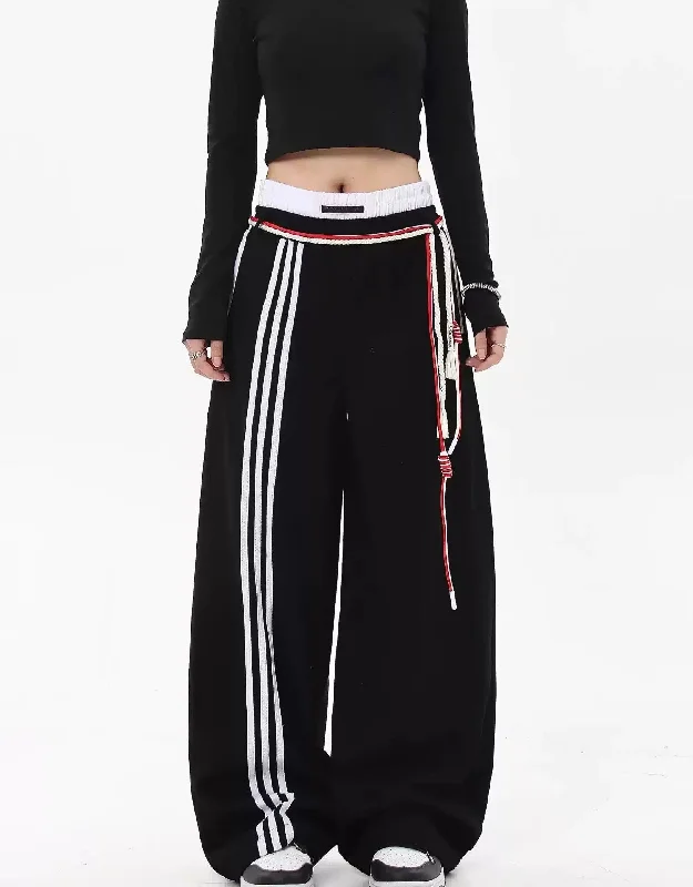 Lace-Up Three Bar Sports Pants