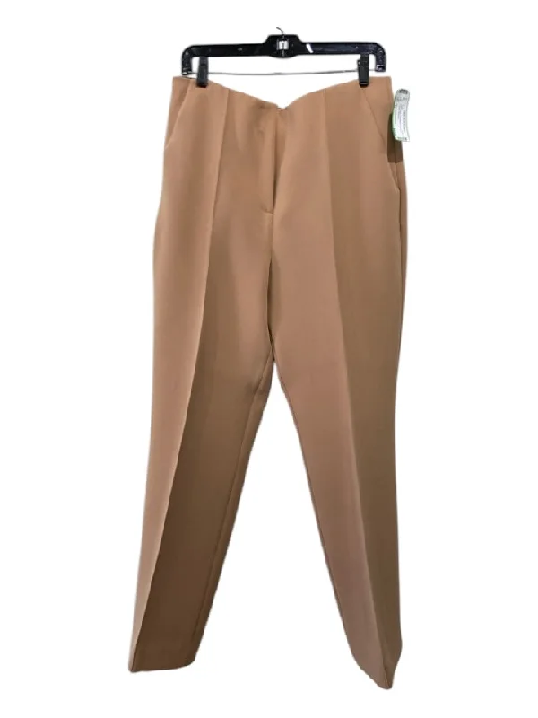 Diane Von Furstenberg Size 12 Beige Triacetate & Polyester Trouser Pants