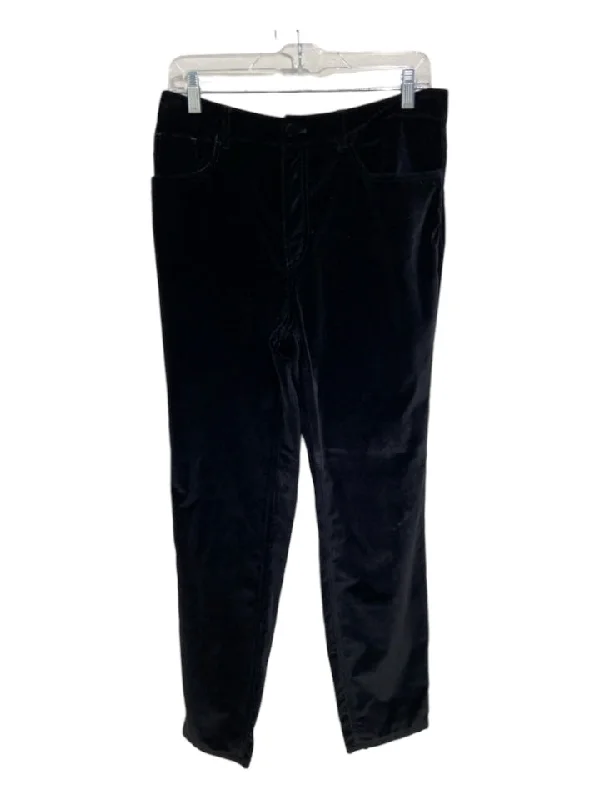 Dolce & Gabbana Size 48 Black Cotton Velvet zip fly Solid Straight Pants