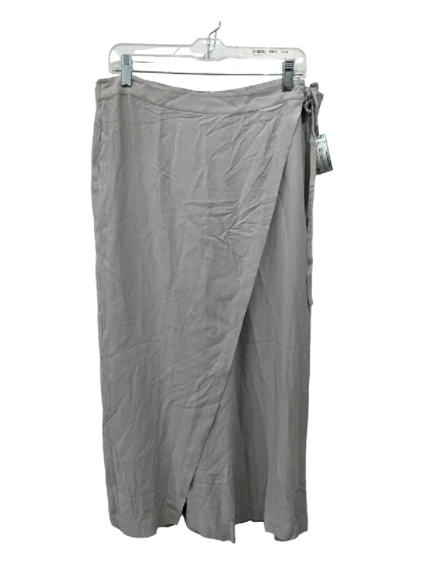 Eileen Fisher Size Missing Size - Est. L Gray Viscose & Silk Wrap Wide Leg Pants