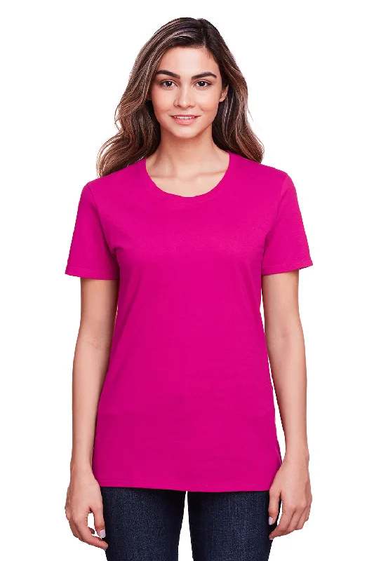 Fruit Of The Loom Womens Iconic Short Sleeve Crewneck T-Shirt - Cyber Pink