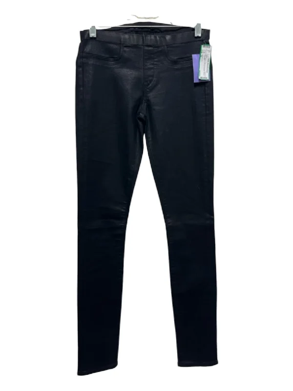 Helmut Lang Size 26 Black Cotton & Polyester Waxed Pants