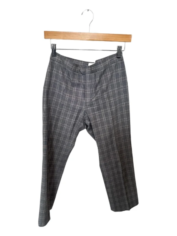 Isabel Marant Size 38 Gray & Red Cotton Blend Plaid Pants