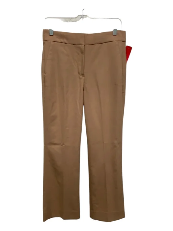 J Crew Size 4 Camel Brown Polyester & Virgin Wool Hook & Zip Straight Pants