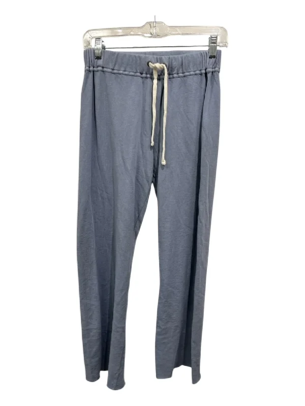 James Perse Size 1 Slate Blue Supima Cotton Elastic Waist Drawstring Crop Pants