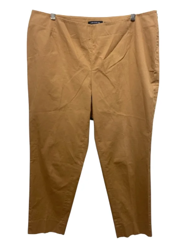 Lafayette 148 Size 16 Tan Cotton High Rise Tapered Pants