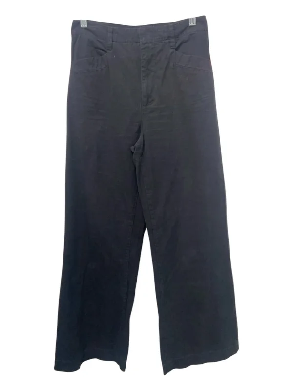 Pistola Size 27 Black Cotton High Rise hook & zip Wide Leg Pants