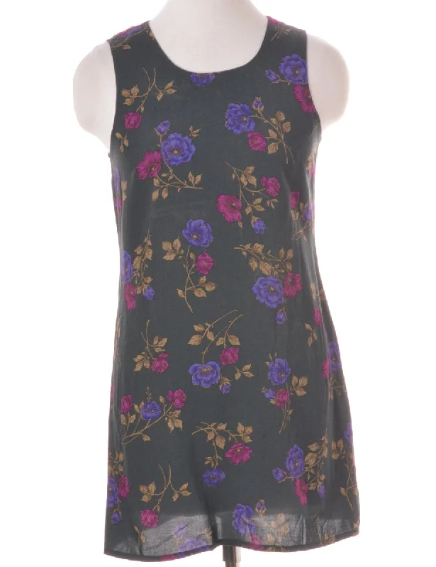 Label Floral Short Dress