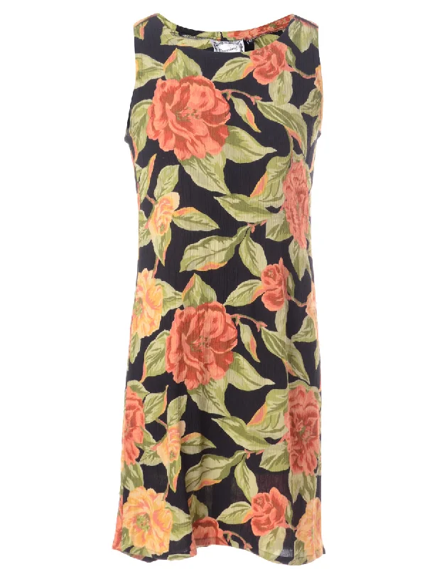 Label Floral Short Dress