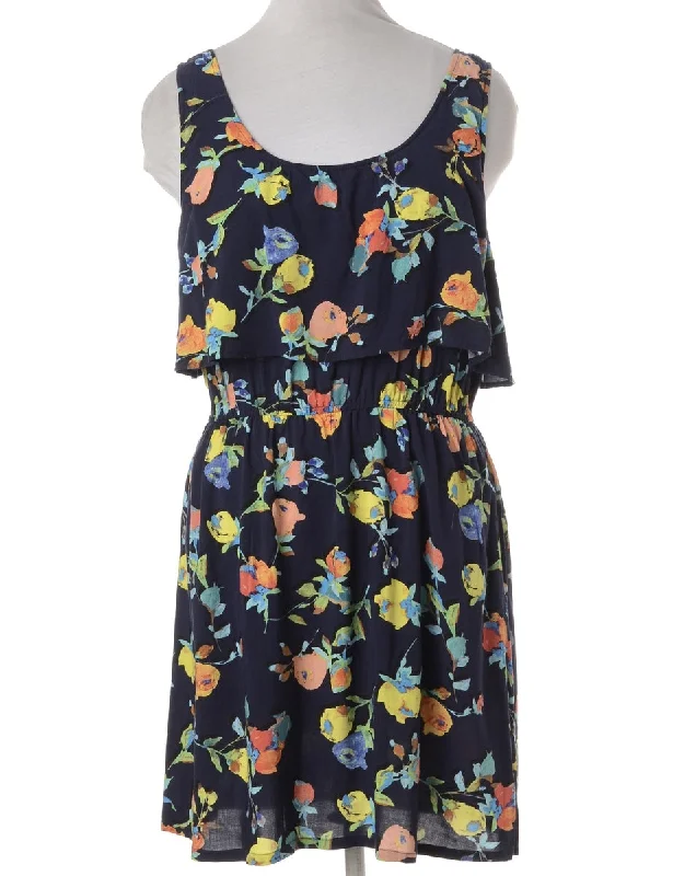 Label Floral Short Dress