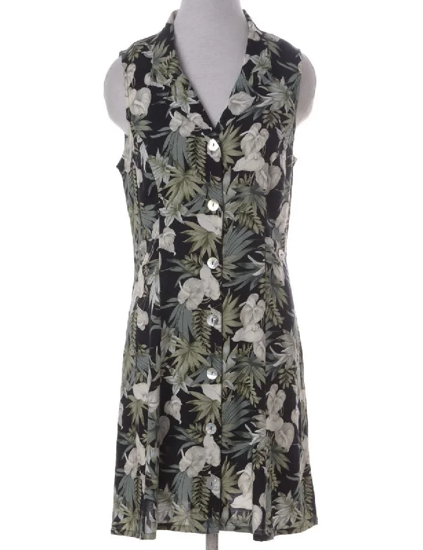 Label Floral Short Dress